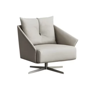 현대 럭셔리 클래식 디자이너 가구 싱글 회전 스테인리스 스틸 가죽 소파 팔걸이 의자 LC24